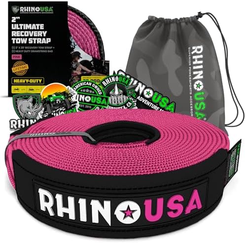 Rhino USA Offroad Recovery Tow Strap by RhinoUSAInc