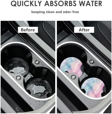 2 Pack Car Coasters，2.75-inch Neoprene Non-Slip Cup Holder Coasters - Image 5