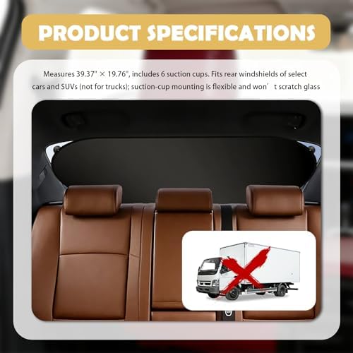 39.3"x19.7" Back Window Sun Shades - Image 7