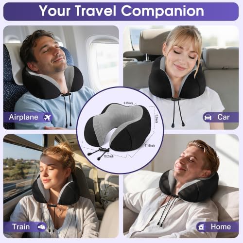 CloudBliss Memory Foam Travel Neck Pillow Airplane - Image 7