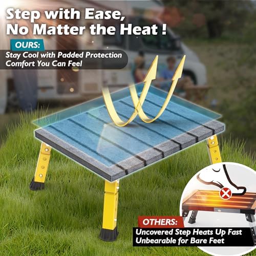 Marudina Adjustable RV Step Stool w/Cover, Large Platform - Image 3