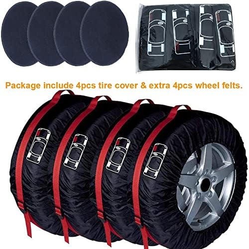 Tire Cover 4pcs Skyour Adjustable Waterproof Seasonal Spare Car Wheel Tire - Image 6