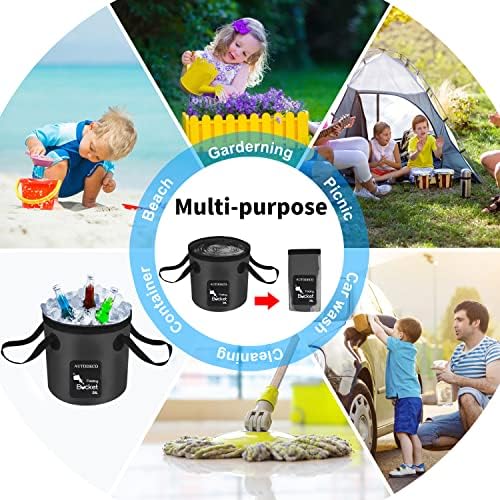 2 Pack Collapsible Bucket 5 Gallon Container Folding Water Bucket Portable Wash - Image 6