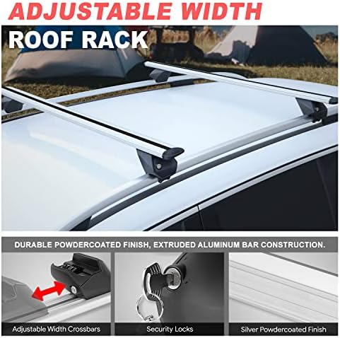 J2 Engineering J2-RR-120-WH Pair of 49" Aluminum Roof Rack Cross Bars Cargo - Image 3