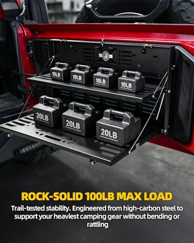 2-Tier Tailgate Table for Jeep Wrangler JK JL JLU 07-24 - Image 6