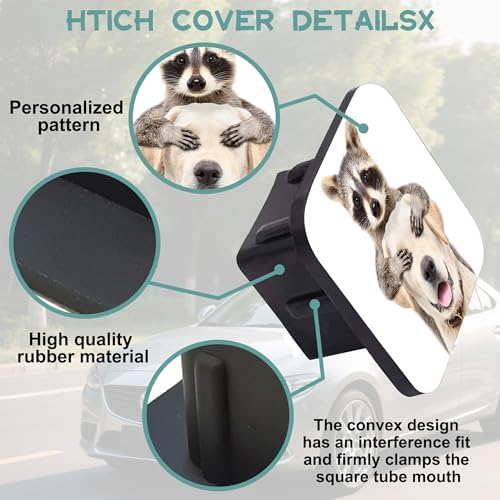 Trailer Hitch Cover, Funny Raccoon Dog Tow Hitch Cover - Image 4