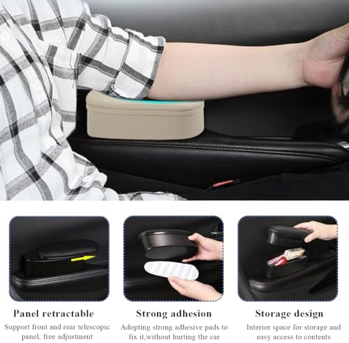 Yourkar Car Armrest Support Cover, Left Side Door Armrest Cushion Pad Extender - Image 3