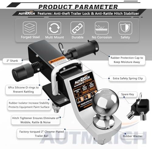 AUTMATCH Trailer Hitch Ball Mount - Image 4
