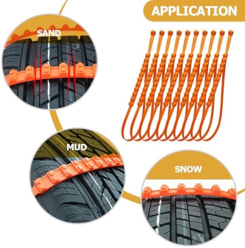 10pcs Tire Snow Cables for Car Tire Emergency Traction Orange - Image 6
