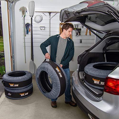 Kurgo Seasonal Tire Tote & Wheel Felts | Spare Tire Cover | Portable Wheel Bags - Image 4