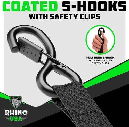 Rhino USA Ratchet Straps Tie Downs - 1in x 15ft - Image 5