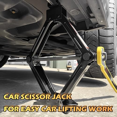1T Scissor Jack for Car with Ratchet Wrench Kit, Heavy Duty Scissor Car Jack - Image 7