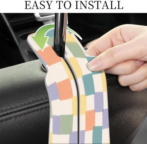 PU Leather Car Seat Hook, Storage Headrest Hanger, Cute Car Backseat Organizer - Image 5