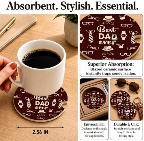 Best Dad Ever Car Coasters - Image 3
