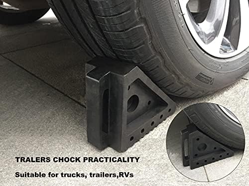HOXWELL Solid Heavy Duty Rubber Wheel Chocks 2 Packs, Premium Chock - Image 6
