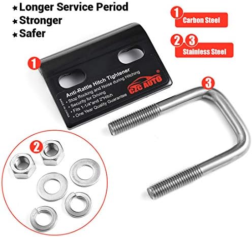 CZC AUTO Hitch Tightener Anti-Rattle Stainless Steel - Image 3