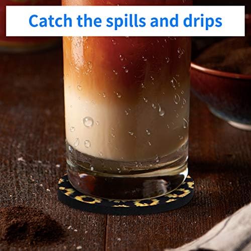 tifanso 2PCS Sunflower Non-Slip Car Cup Holder Coasters - Image 5