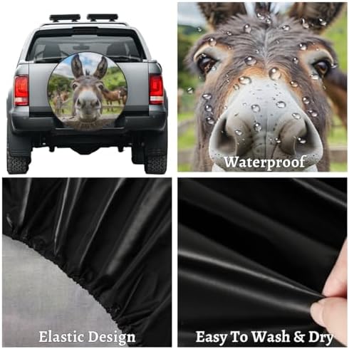Spare Tire Cover Elegant Donkey Wheel Covers Protectors Waterproof Dust-Proof - Image 5