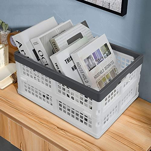 Teyyvn 4-Pack Collapsible Milk Crates, 15L Plastic Stackable Storage Bins - Image 6