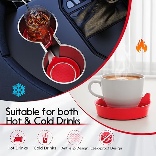 Amooca 4-Pack Car Cup Holder Coaster Bling Crystal Rhinestone Car Interior - Image 3