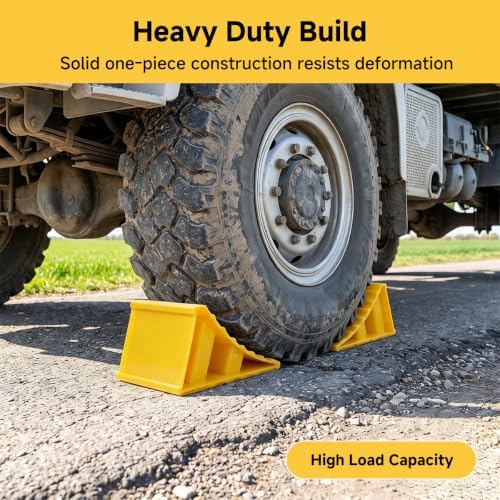 2 PCS Wheel Chocks, Heavy Duty Tire Blocks Trailer Wheel Stoppers - Image 6