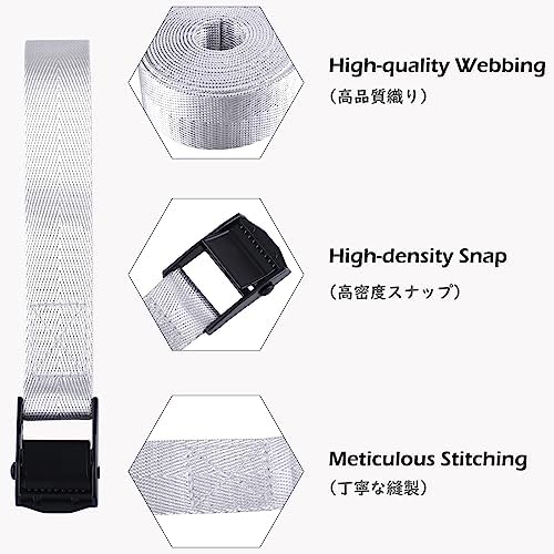 TRIWONDER Cinch Tie Down Strap Lashing Straps Heavy Duty Nylon Straps - Image 3
