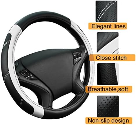 CAR PASS Line Rider Microfiber Leather Sporty Steering Wheel Cover Universal - Image 4