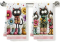 2 Pcs Funny Cat Kitchen Towels, Cat Theme Soft Absorbent Hand Tea Towels 03 by ZHAMEN