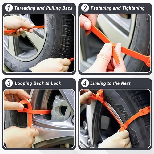 10PCS Anti-Slip Snow Tire Chains, Reusable Zip Tie Snow Chains - Image 6