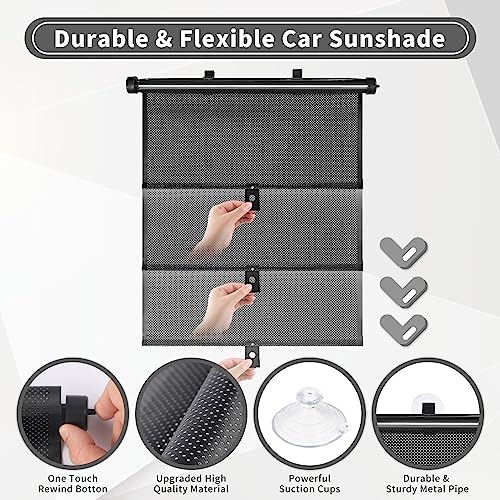 Sfee Car Window Shade for Side Windows, 4 Pack Sun Shade Retractable for Car - Image 4