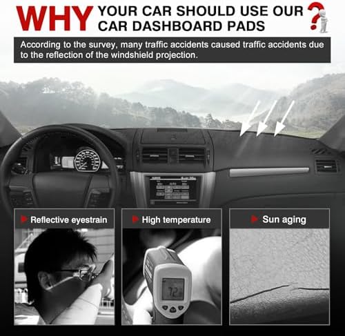 Autorder Dashboard Cover Mat for 2006-2009 Ford Fusion/Mercury Milan - Image 2