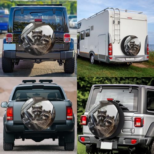 Raccoon Funny Animal Spare Tire Cover Waterproof Dust-Proof Spare Wheel Covers - Image 6