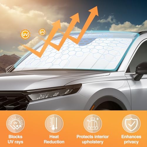KUST Windshield Sun Shade for Honda CRV 2023-2025 2026 Foldable Thicken Window - Image 3