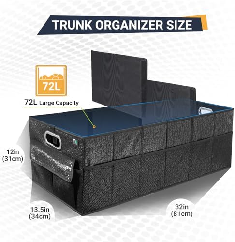 MIU COLOR Trunk Organizer for SUV, Sturdy Car Organizer, Non-Slip Bottom - Image 4
