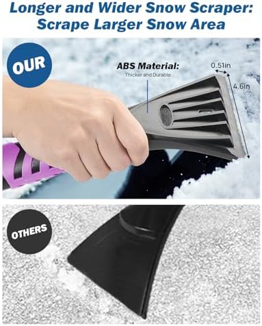 JOYTUTUS 41.5IN Extendable Snow Brush and Ice Scraper, 270°Pivoting Snow - Image 2