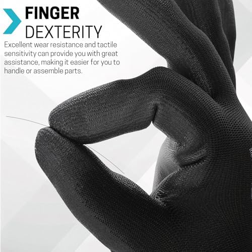 FURWEY Work Gloves, 16/32Pairs Nitrile, Seamless Nylon Knit - Image 4