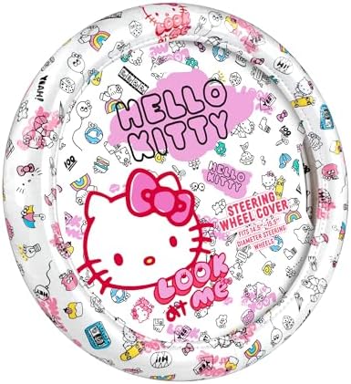 Hello Kitty Steering Wheel Cover, Official Sanrio Car Steering Wheel Cover by Carbella