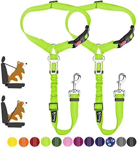 SlowTon Dog Seat Belt for Car, 2 Pack Dog Car Harness Seatbelt by SlowTon