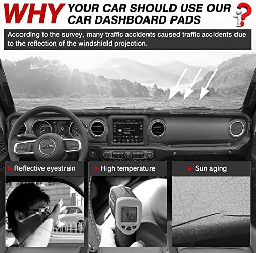 Autorder Dashboard Cover Mat for 2020-2024 Jeep Gladiator JT Accessories Dash - Image 2