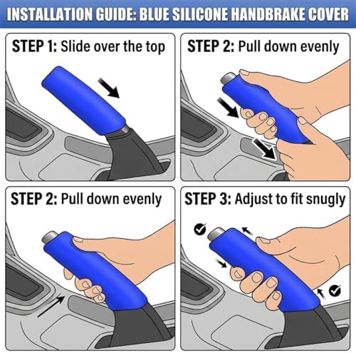 Car Handbrake Cover, Anti-Slip Silicone Automotive Handle Grip Protector - Image 4