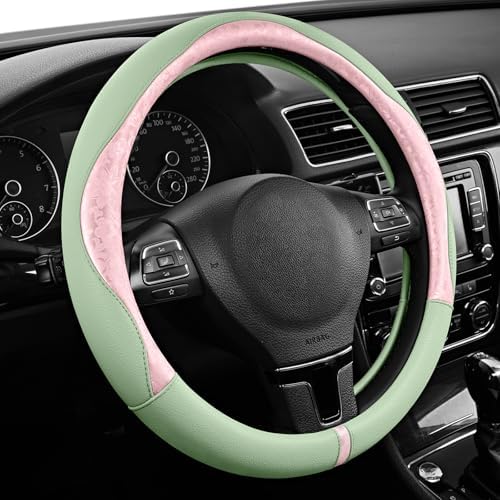 PIC AUTO Steering Wheel Cover, Universal Fit 14.5"–15.5", Soft PU Grain Leather - Image 2