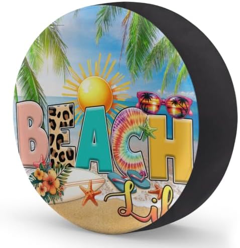 Summer Beach Blue Spare Tire Cover Dust-Proof Wheel Protector - Image 2