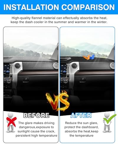 Autorder Dashboard Cover Mat for 2014-2021 Toyota Tundra Accessories Dash Cover - Image 3