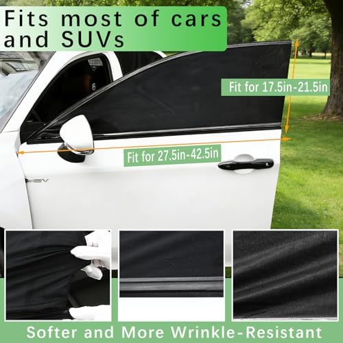 2 Pack 42.5"x21.5" Car Front Side Window Sunshades, Stroller Window Sunshades - Image 3