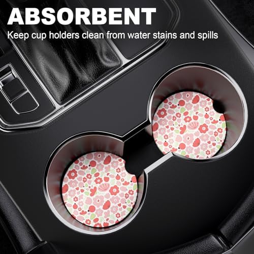 2 Pack Car Cup Holder Coaster, 2.63 inch Anti Slip Insert Absorbent Ceramic - Image 7