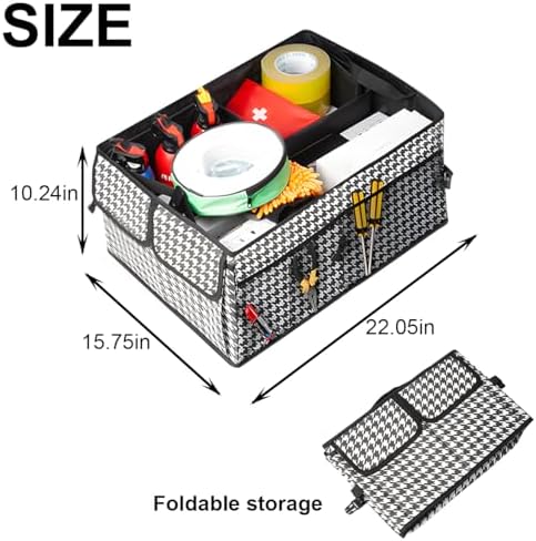 Mandark Car Trunk Organizer, Collapsible Multi Compartment Vehicle Storage Box - Image 2