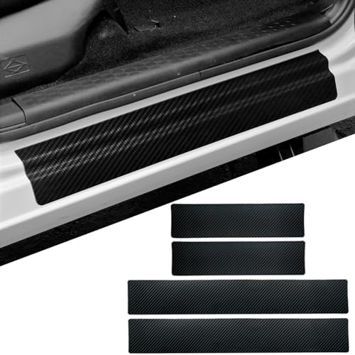 Car Accessories 4 Pcs Carbon Fiber Door Sill Scuff Protector Auto Door Entry by Hong+HT