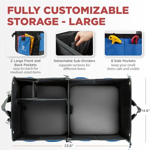Blue Car Cargo Trunk Organizer for SUV & Auto Storage - Image 2