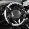 SEG Direct Car Steering Wheel Cover 14"-14.25" Silver Carbon Fiber Pattern by SEGDirect
