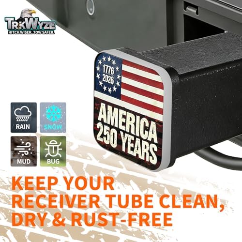 American Flag Hitch Cover, Car Wash Safe, Rust & UV Resistant - Image 2